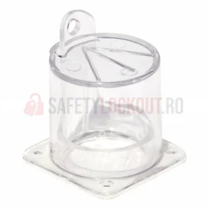 Dispozitiv de blocare pentru buton rotund de apăsare / comutator cu pârghie