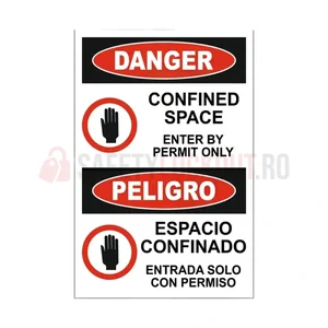 Indicator bilingv pentru husă de blocare spații închise