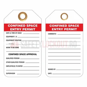 Etichete pentru spații închise — Aprobare permis de acces