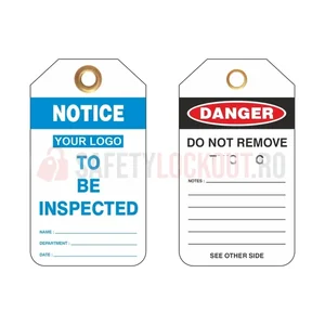 Etichetă de blocare LOTO personalizată, model Notice To be Inspected
