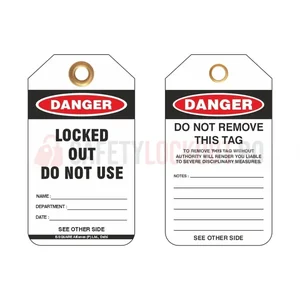Etichete de blocare LOTO personalizate, cu ochet