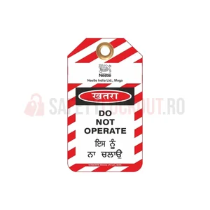 Etichete de blocare LOTO personalizate, trilingve