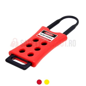 Hasp LOTO dielectric pop-up, bridă 6 mm, 9 posturi