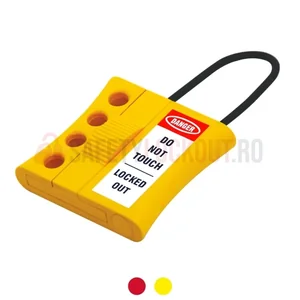 Hasp dielectric glisant pentru 4 lacăte, bridă 3 mm, galben