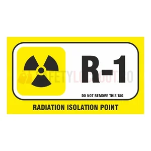 Etichetă autoadezivă identificare sursă de energie — Punct izolare radiații