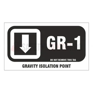 Etichetă autoadezivă de identificare a sursei de energie – Punct de izolare gravitațională