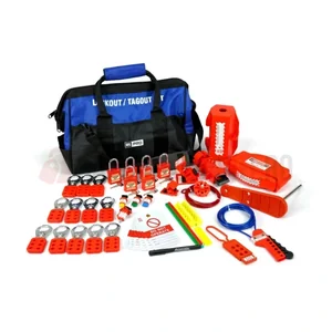 Kit LOTO combinat pentru echipamente electrice și valve, mărime medie