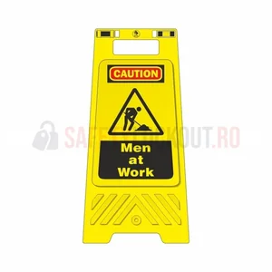 Panou de podea pentru siguranță, galben, „Men at Work”