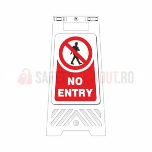 Panou de siguranță pentru podea, alb — No Entry