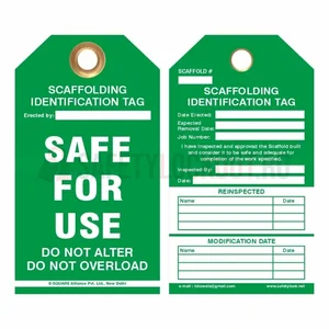 Etichetă verde pentru schele — Safe for Use