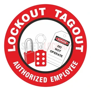 Etichetă circulară pentru cască de protecție — Lucrător autorizat LOTO