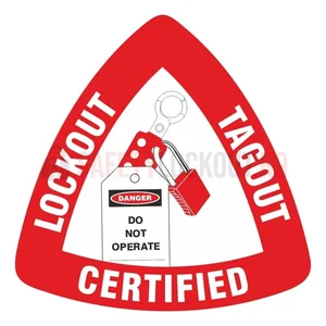 Etichetă triunghiulară Safety Lockout pentru cască de protecție