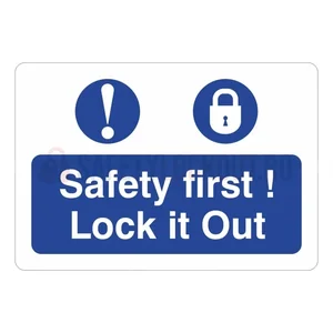 Etichete de marcare LOTO „Safety First! Lock it out”