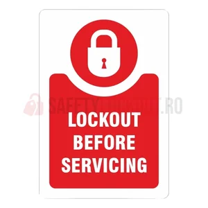 Etichete de marcare LOTO - Lockout Before Servicing, Roșu