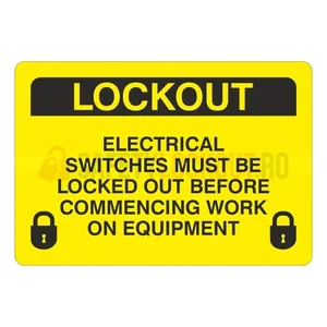 Etichete de marcare LOTO — Comutatoarele electrice trebuie blocate