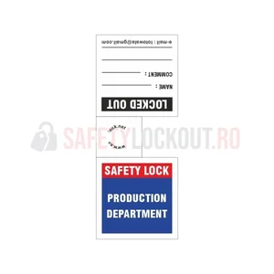Etichete pentru lacăte LOTO – Departament Producție, PVC 0,7 mm
