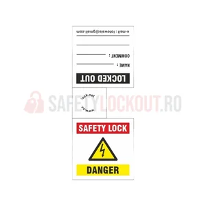 Etichetă de blocare LOTO pentru lacăt, PVC 0,7 mm