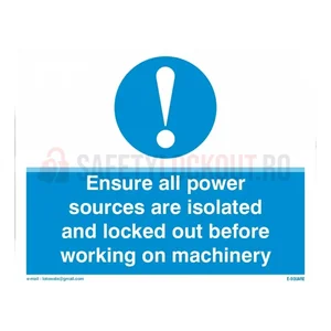 Indicator de siguranță LOTO — Isolate all Power Source