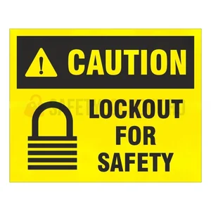 Indicatoare de siguranță LOTO autoadezive, Caution/Warning
