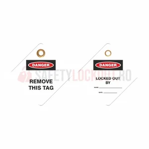 Set 50 etichete pătrate de blocare LOTO, 76 x 76 mm