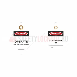 Etichete de blocare LOTO pătrate „Do Not Operate”, set 50 buc.