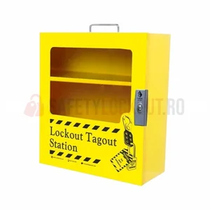Stație LOTO metalică, 406 x 356 x 152 mm, cu Față Transparentă