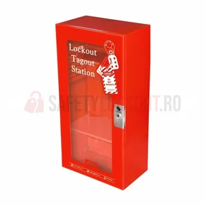 Stație Lockout Tagout metalică, 762 x 381 x 229 mm cu Față Transparentă