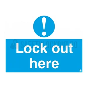 Indicator LOTO de perete – Lock out here