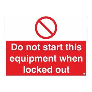 Indicator LOTO de perete – Do Not Start This Equipment When Locked Out