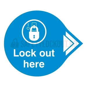 Indicator LOTO de perete „Lock Out Here”, 18″ x 24″