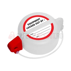 Dispozitiv de blocare pentru buton de urgență tip ciupercă, alb-lăptos