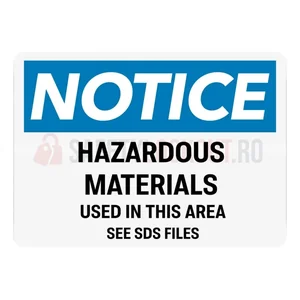 Indicator de perete SDS OSHA – Materiale periculoase în zonă