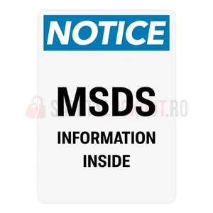 Indicator de perete SDS cu atenționare OSHA – Informații MSDS în interior