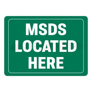 Indicator de perete MSDS / SDS — MSDS Located Here, verde