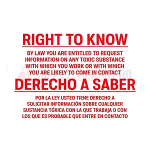 Indicator de perete MSDS/SDS — Right to Know