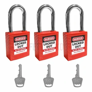 Lacăt LOTO de siguranță PLSP Seria 3, bridă oțel 46 mm