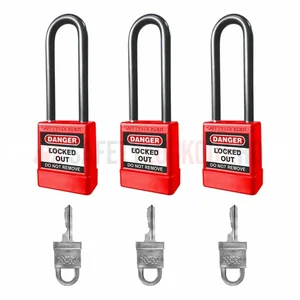 Lacăt de siguranță LOTO Seria 6, bridă oțel cu manșon PVC, 75 mm