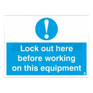 Etichetă de siguranță LOTO – Lockout Here Before Working