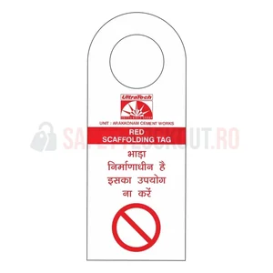 Etichete economice pentru schele, PVC 0,7 mm, roșu, set 50 buc.