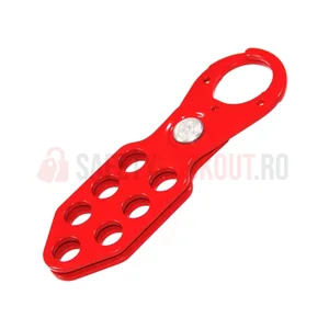 Hasp LOTO standard din oțel, 7 orificii, fălci 25 mm