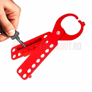 Hasp LOTO din oțel cu spațiu pentru depozitarea cheilor