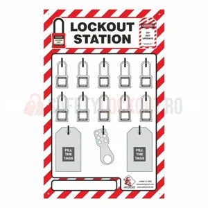 Stație LOTO cu umbră pentru 10 lacăte, 4 mm ACP