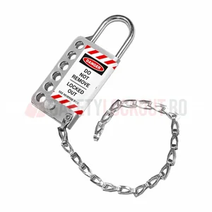Hasp LOTO din oțel inoxidabil cu lanț de 15 cm, 25 mm