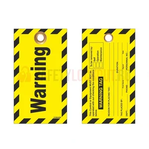 Etichetă galbenă de avertizare LOTO personalizată