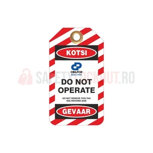Etichete de blocare LOTO personalizate cu logo și limbă