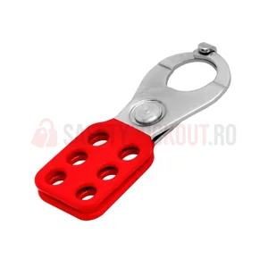 Hasp LOTO metalic mic, acoperire vinil, fălci 25 mm