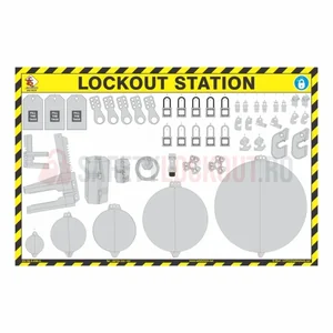 Stație LOTO cu umbră electromecanică, galben/negru, 48 × 31,5 inchi