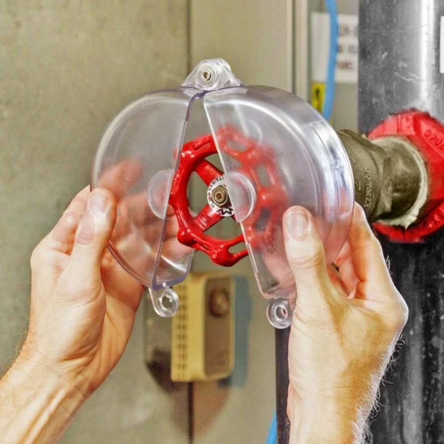 Dispozitiv de Blocare Transparent pentru Valvă Industrială, ø 25–63.5 mm (1″–2.5″) — Dispozitive de blocare din ABS/PP transparent pentru valve poartă | Safety Lockout