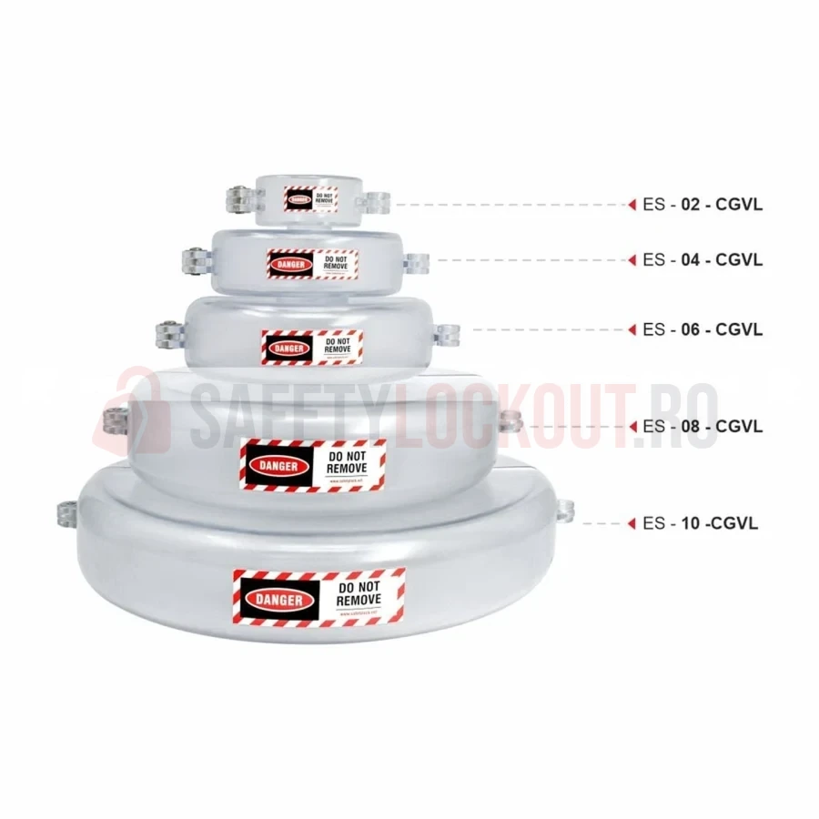 Dispozitiv de Blocare Transparent pentru Valvă Industrială, ø 254–355 mm (10″–13″) — Dispozitive de blocare din ABS/PP transparent pentru valve poartă | Safety Lockout