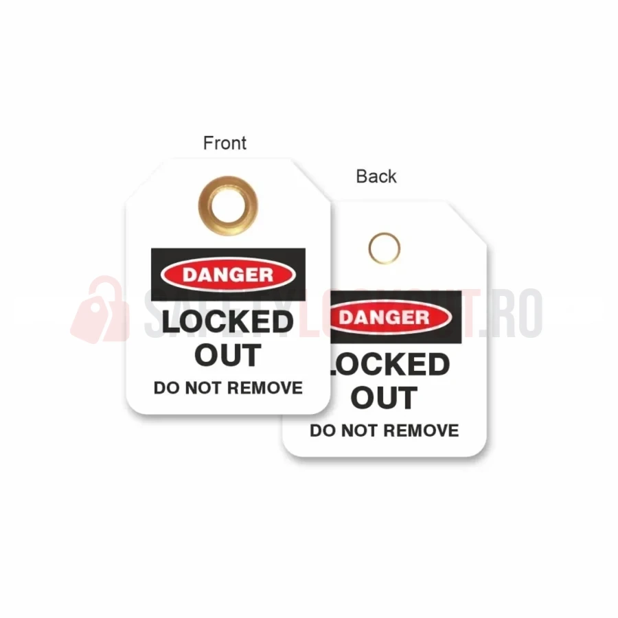 Etichetă de blocare LOTO micro cu 2 fețe și ochet, LT-2SM-LO — Etichete micro cu 2 fețe | Safety Lockout